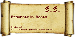 Braunstein Beáta névjegykártya