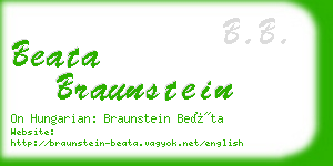 beata braunstein business card